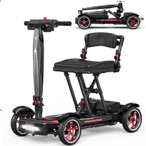 Lightweight Mobility Scooter for Adults & Seniors, Airline Approved, 39 lb Portable Motorized Scooter with Removable 12Ah Lithium Battery, 15-Mile Range, 265 lb Capacity, Black
