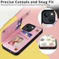 thumbnail image 4 of Allytech iPhone 14 Case with Card Holder, Stylish Flower with Glitter Bling Rhinestone Stand Shockproof Slim Fit Bumper Wallet Case for Apple iPhone 14 - Floret, 4 of 7