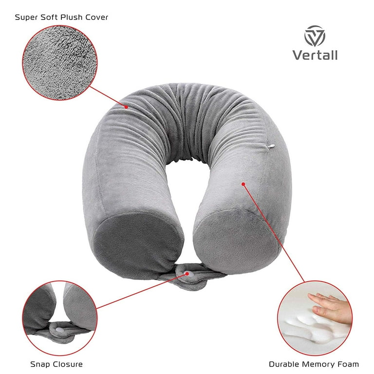 Cushy Form Travel Neck Pillow - Washable Memory Foam Cylinder Pillow for  Neck, Back & Leg Support