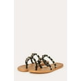 thumbnail image 5 of Bamboo T-Strap Pyramid Studded Slide Sandal 20477, 5 of 6