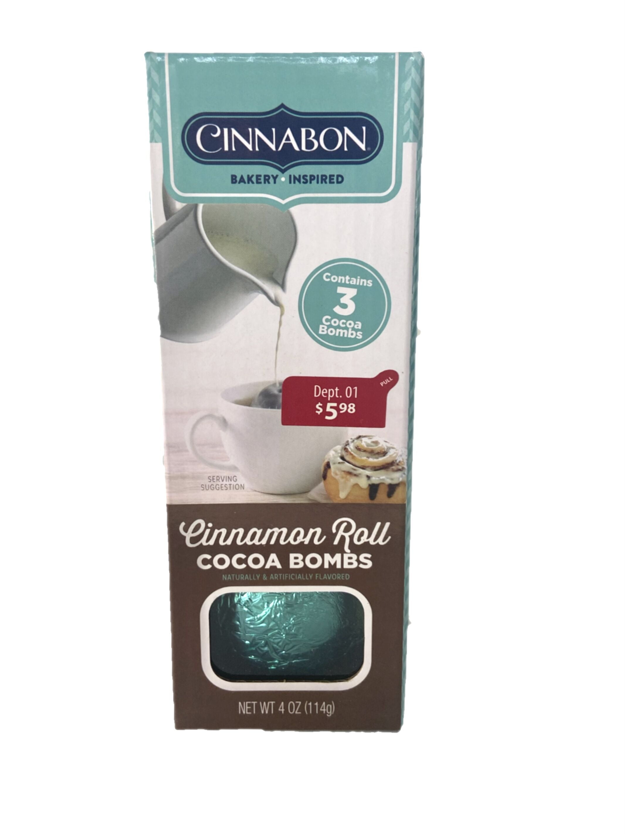 The Cinnabon Cinnamon Cocoa Bombs, Holiday Gift, 3 Milk Chocolate Bombs, Total 4 OZ