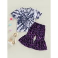 thumbnail image 4 of Franhais Girls Pants Set Lips Short Sleeves Round Neck T-Shirt + High Waist Leopard Print Flared Trousers, 4 of 9