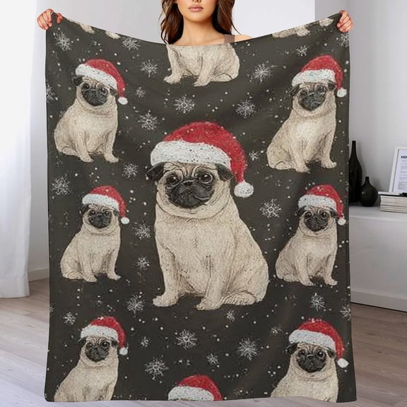 RKSupls Christmas Throw Blanket ,Cute Dog Decorative Blanket for Home Bed Sofa Couch,60x80 in
