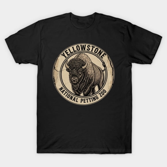 T-shirt Unisexe Sarcastique Bison du Zoo National pour Animaux de Compagnie de Yellowstone M10625, jusqu'à la Taille 5TG