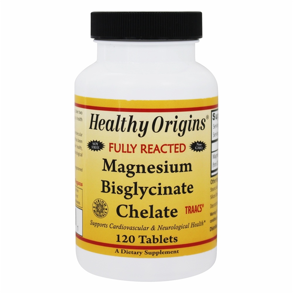 Healthy Origins Magnesium Bisglycinate Chelate 120 Tablets Walmart