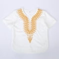 thumbnail image 2 of FAOWME Kids African Classic Children Dashiki Casual Loose Shirt Outfits Boys Girls White 5-6 Years, 2 of 7