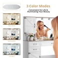 thumbnail image 6 of Richya Farmhouse Makeup Vanity Table Set with Lighted Mirror&Drawers and Brown Desktop for Bedroom, 6 of 12