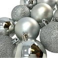 thumbnail image 2 of 2.3 Inch Shiny, Glitter and Matte Silver Plastic Ball Ornaments Set of 12, 2 of 9