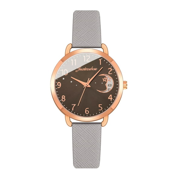 Xihbxyly Almacén de liquidación Relojes de moda para damas Relojes Relojes de cuero Vestidos casuales Muñecas Joyas de cristal