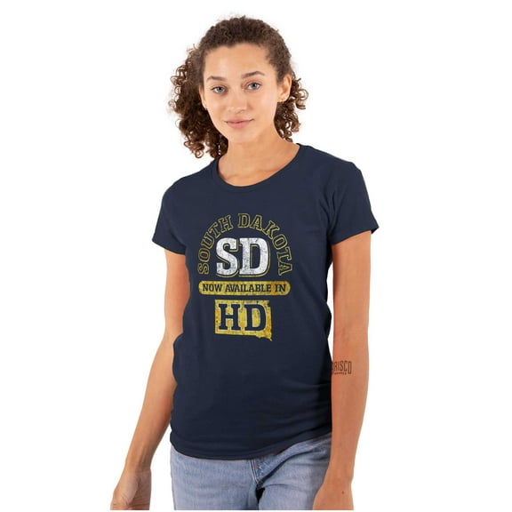 South Dakota Available in HD Funny Womens Slim Fit Graphic Tee Brisco Brands S