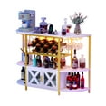 thumbnail image 2 of DEXTRUS Bar Wine Cabinet with LED Lights, Power Outlets, Liquor Rack Table, Glass Holder, White, 2 of 9