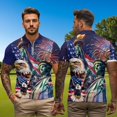 thumbnail image 4 of Garronmavis 250th Anniversary Matching Couple Sport Shirts Quarter Zip Matching Golf Shirts for Couple Lightweight Mens Hawaiian Shirt Moisture Wicking Suitable for Outdoor Sports, 4 of 6