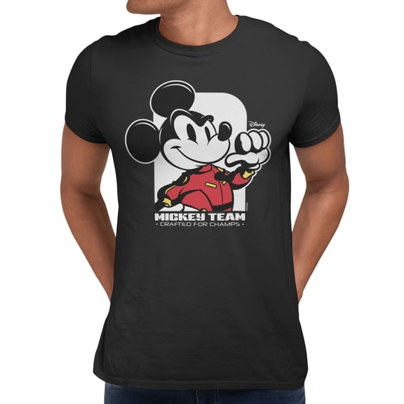Disney Mickey Mouse Racing Team Crafted For Champs Men's T Shirt (Black, S-XXXL)