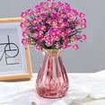 thumbnail image 2 of ZOELNIC 8 Bundles Artificial Daisy Flowers Outdoor Autumn Decoration UV Resistant Fake Flowers Faux Plastic Greenery Shrub Plant Indoor Outside Hanging Home Garden Window Porch Box Decor (Red Lotus), 2 of 7