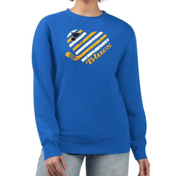 Women's G-III 4Her by Carl Banks Blue St. Louis Blues Heart Graphic Pullover Sweatshirt