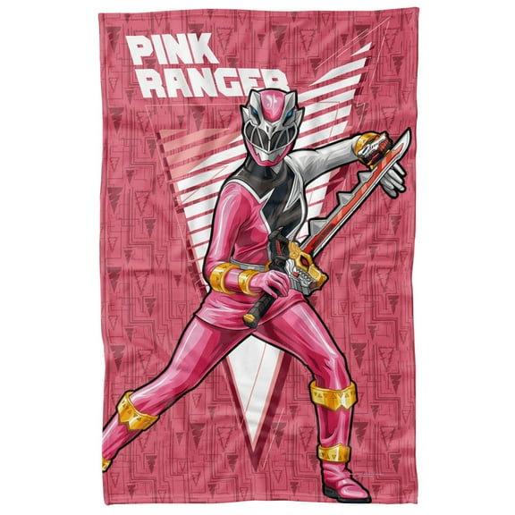Power Rangers: Dino Fury Blanket, 36'x58' Pink Ranger Character Fleece Blanket