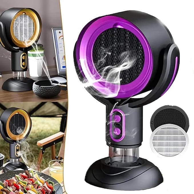 Zzbeans Portable Fan Aromatherapy Diffuser, Compact USB Rechargeable with Adjustable Angle, Multi-Functional Lightweight Fan for Kitchen Cooking Bathroom Odor Travel Dorm, Purple