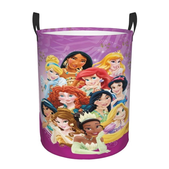 Princes Laundry Hamper Laundrys Basket Large Waterproof Foldable With Handles Circular Storage Clothes Bag For Bathroom/Bedroom/Dorm