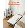 thumbnail image 4 of CAFORKP Portable Foldable Twin Bed - 31x75 Inch Roll Away Guest Bed with Sturdy Metal Frame & 4 Inch Mattress, Memory Foam Support for Adults, 4 of 11