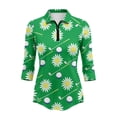 thumbnail image 2 of Uorisanigo Golf Daisy Women's Golf Shirt Relaxed Comfortable Quick Dry Athletic Polo Shirts 3/4 Roll Sleeve Breathable Polyester Spandex Fabric Womens Zipper Neck Workout Tops, 2 of 7