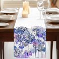 thumbnail image 3 of Table Runners 70 Inches Long Dress Scarves, Purple Onion Flowers Farmhouse Coffee/Dining/Kitchen Table Decor, Holiday Table Runner, Spring Floral Dandelion Botanical 13x70 Inch, 3 of 9