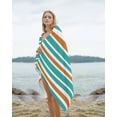 thumbnail image 2 of Turquoise Orange Striped Beach Towels Oversized Super Absorbent,Modern White Abstract Art Aesthetics Lightweight Bath Towel Quick Dry Sets For Bathroom/Pool/Rv Camping/Beach Play/Gym Room 23"x47", 2 of 8