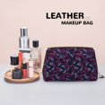 thumbnail image 4 of Purple Butterfly Makeup Bag, Large Capacity Travel Cosmetic Bag for Women Girls- Travel Toiletry Bag Leather Portable Waterproof Makeup Case Organizer with Handle, 4 of 4