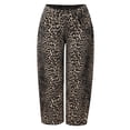 thumbnail image 4 of Ticikt Women's Barrel Boyfriend Baggy Leopard Print Jeans Mid Rise Cropped Wide Leg Jeans for Women Trendy,Color:OTHER,Size:XL, 4 of 5