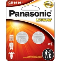 Panasonic CR1616 3.0V Long-Lasting Lithium Coin Cell Batteries, Child-Resistant, Standards-Compliant Packaging, 2-Pack