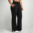 thumbnail image 2 of Plus Size Women’s Yoga Pants Elastic High Waist Casual Sweat Pants Side Split Relaxed Fits Workout Trousers with Pockets, 2 of 7