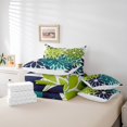 thumbnail image 5 of Manfei Floral Dahlia Bed in a Bag Twin Size,Geometric Geometric Flower Bed Set,Blue Green Cyan Bedding Twin Size,Microfiber Bedroom Decor,7 Pieces, 5 of 7