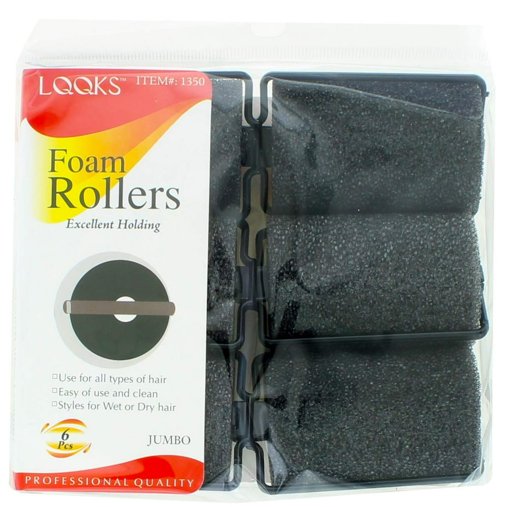 Soft Foam Cushion Hair Rollers Curlers Small Medium Large Jumbo Black
