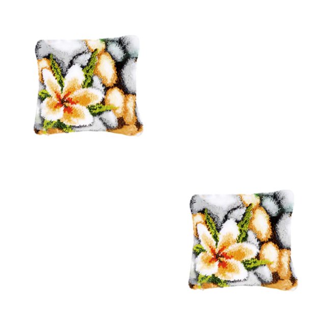 Transemion Creativity DIY Accessories Embroidery Pillow Kits Hypoallergenic Fabric Gift Type5 2Set
