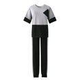 thumbnail image 6 of SnZhen Two Piece Sets for Women Summer Women's Stylish Casual Suit Round Neck Short-sleeved Wide-leg Pants Two-piece Set, 6 of 6