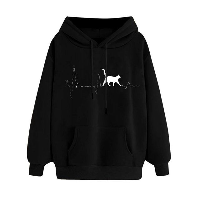Sudadera con capucha estampada para mujer Tops de manga larga Bluse Pompotops gfhjh6584