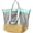 Yellow, variant on Teal Unisex Mesh Beach Bag - Roomy Travel Shoulder Tote for Vacation, Swimming & Outdoor Recreation
