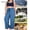 Blue, variant on Track Pants Active Drawstring Large Size Wide Leg Yoga Pants for Women High Waist Casual Sports Slow Running Wide Leg Yoga Pants Army Green XL