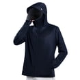 thumbnail image 2 of Xdegoge Men's Full Zip Sun Protection Hoodie Long Sleeve Cooling Jacket UPF 50+ Face Cover Thumbholes Fishing Running Outdoor Shirts, 2 of 7