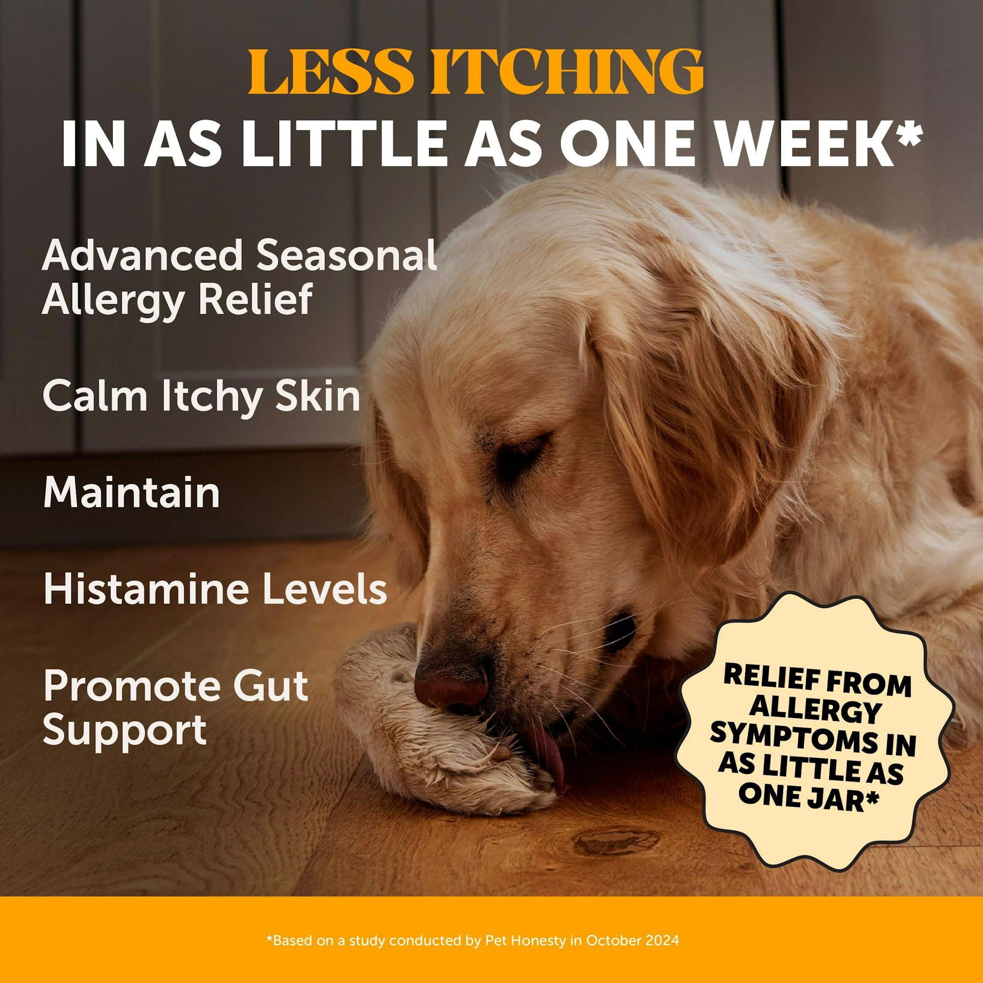 Pet Honesty Allergy Support Max Strength for Dogs Itch Relief and Immune Support, Chicken Flavored Chews, 90 count