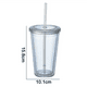 thumbnail image 2 of Vaso de doble pared con pajita, vaso de plástico, vaso de café helado reutilizable, vaso transparente Levamdar CPB-DE-LYY1452-1, 2 of 5