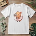 thumbnail image 3 of Playera Blanca Camiseta Unisex Estampada Capibara Bailarina, 3 of 4