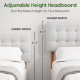 thumbnail image 3 of Someet Upholstered Headboard for Queen Size, Adjustable Height Headboard, Modern Button Tufting Solid Wood Headboard, Beige, 3 of 7