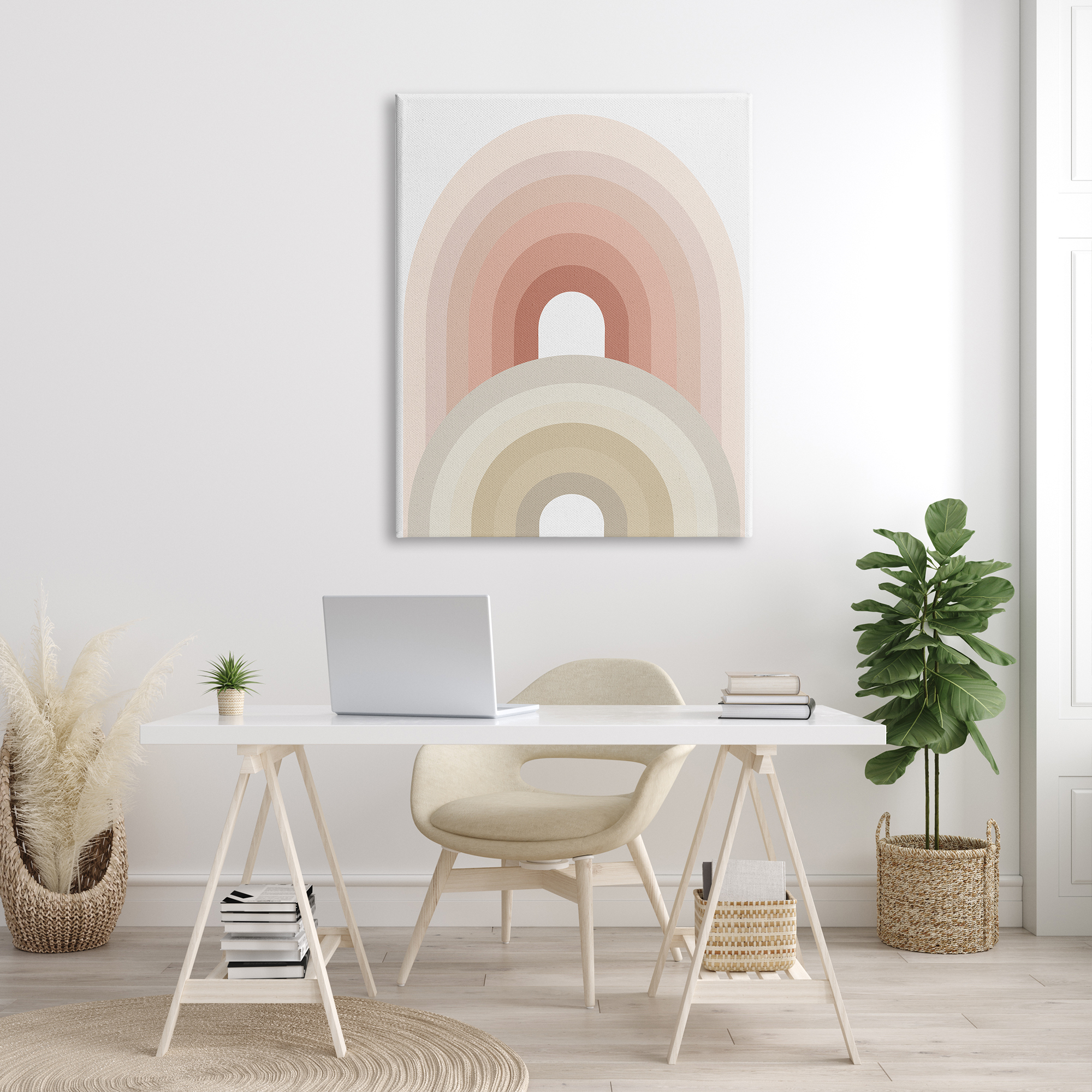 Stupell Industries Big Little Rainbow Desert Terracotta Palette Beige Blush, 36 x 48, Designed by Ros Ruseva