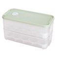 thumbnail image 1 of Caja de almacenamiento de huevos, rejillas organizadoras de huevos de plástico, contenedor de cocina con tapa, verde claro, doble capa, 20 rejillas Inevent HA003375-05, 1 of 2