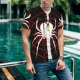 thumbnail image 6 of Rateoe Spider On The Web Pattern Men’s Baseball Short Sleeve Polo Shirt, Midweight Men's Shirt Golf Shirt Polo Shirts Quick Dry Short-Medium, 6 of 7