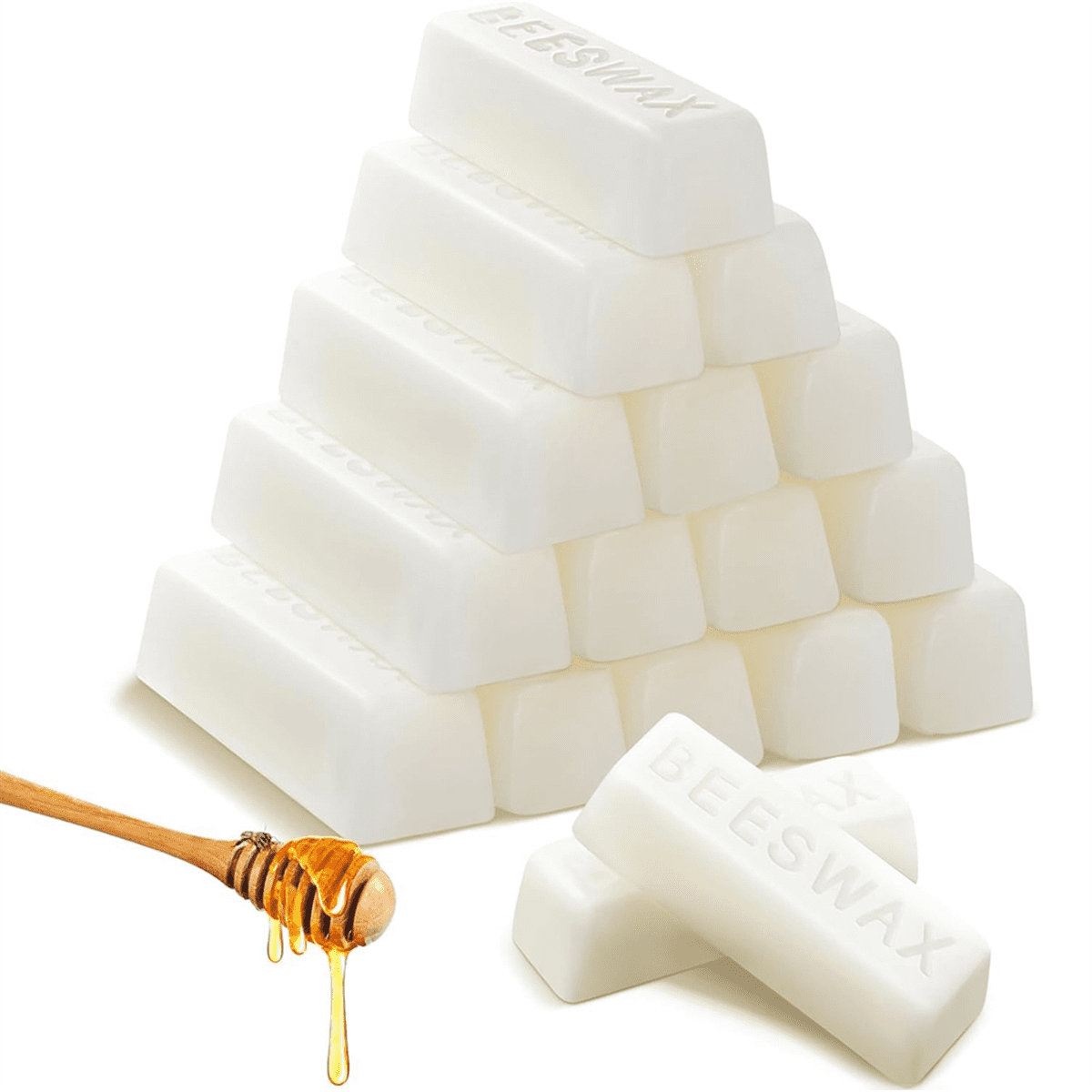 TOP! 24 X 1 Oz White Beeswax Bars Pure Cosmetic Grade Bees Wax Triple-Filtered Bar Natural