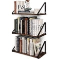 thumbnail image 1 of Estante de pared de madera rústica con soporte de metal Floating Shelves BAMEOS, 1 of 8