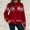 Red, variant on Aobny White 2024 Womans Sweaters Fair Isle Long Sleeve Crew Neck Button Up Graphic Cardigan Ladies Sweaters Trendy