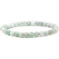 thumbnail image 1 of Angelstones Bracelet Extensible Unisexe en Perles Rondes de 6 mm en Jade Vert Naturel et Blanc 7 Pouces, 1 of 5