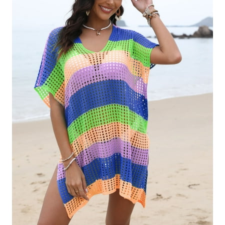 Women One Size Bikini Cover Up Hollow Swimwear Cover-Up